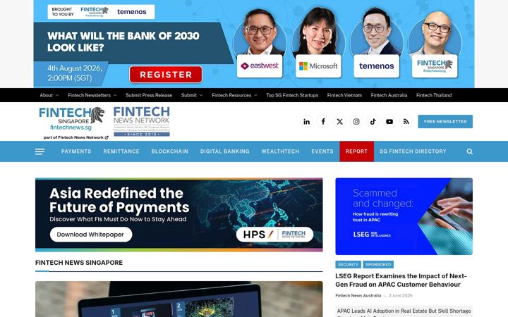Screenshot of fintechnews.sg