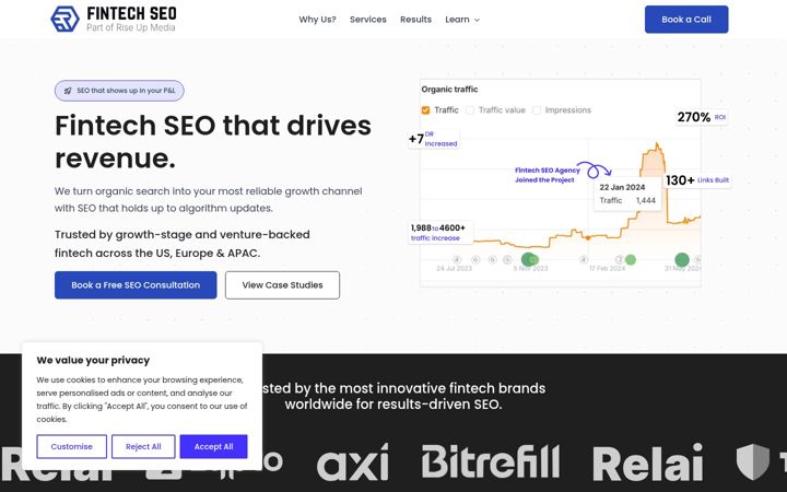 Screenshot of fintechseo.io