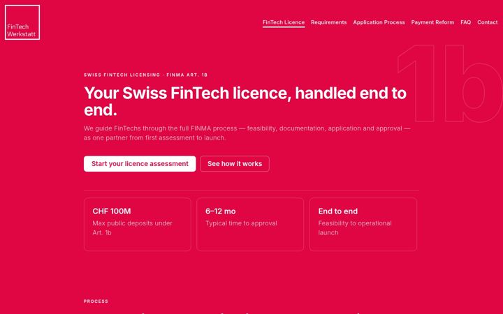 Screenshot of fintechwerkstatt.ch