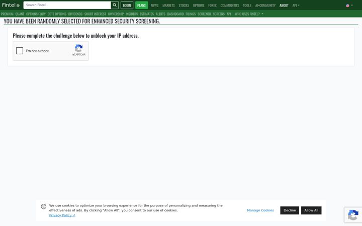 Ekraanipilt saidist fintel.io