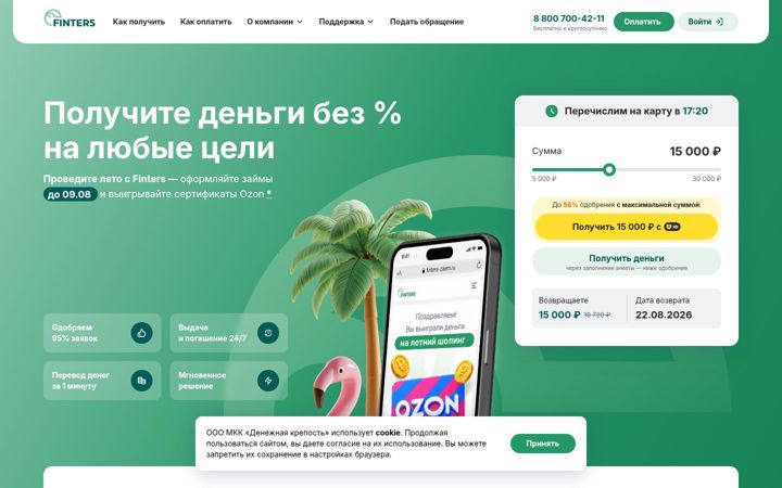 Screenshot of finters-zaem.ru