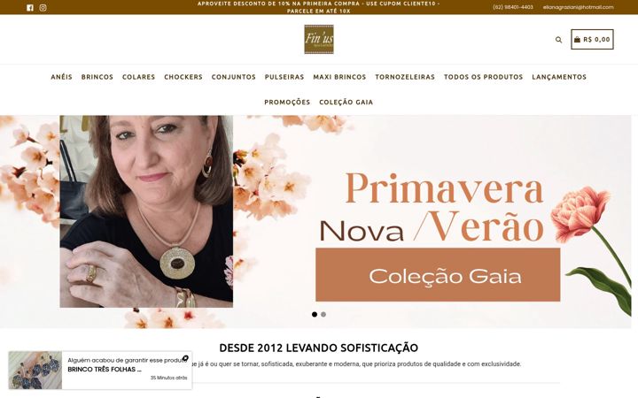 Screenshot of finusbijoux.com.br
