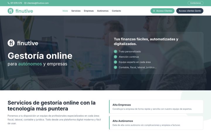 Screenshot of finutive.com