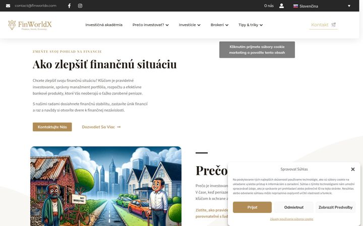 Captură de ecran a finworldx.sk