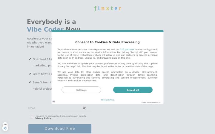 Screenshot of finxter.com