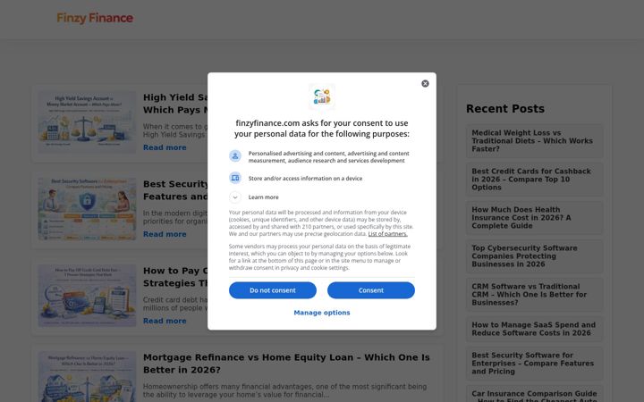 Screenshot of finzyfinance.com