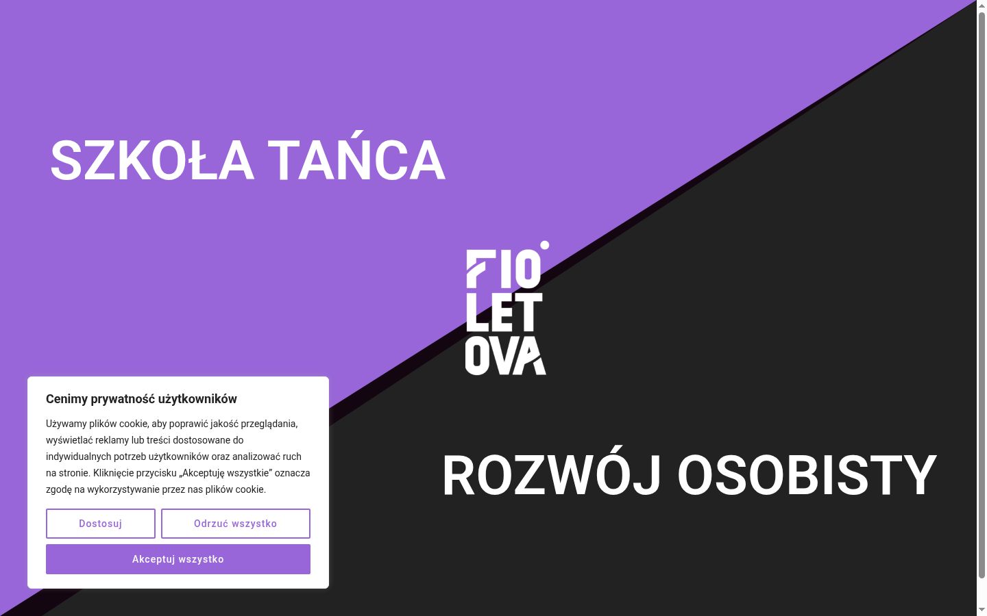 Zrzut ekranu banera zgody wyświetlanego przed jakąkolwiek interakcją