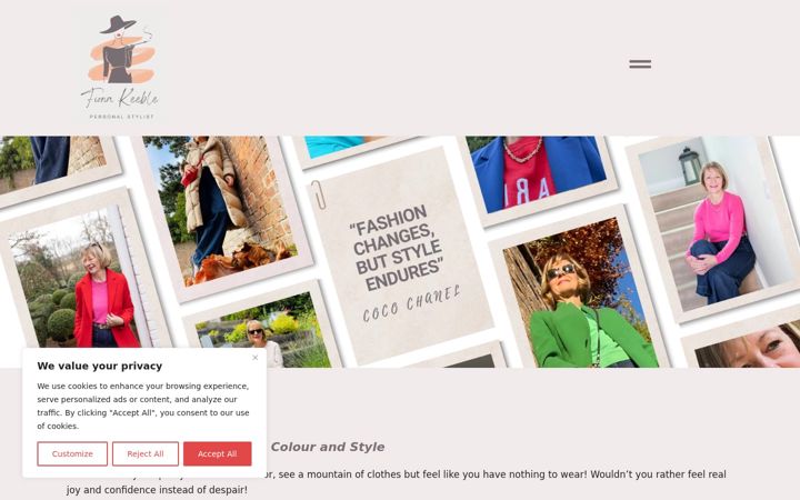 Screenshot of fionakeeble.co.uk