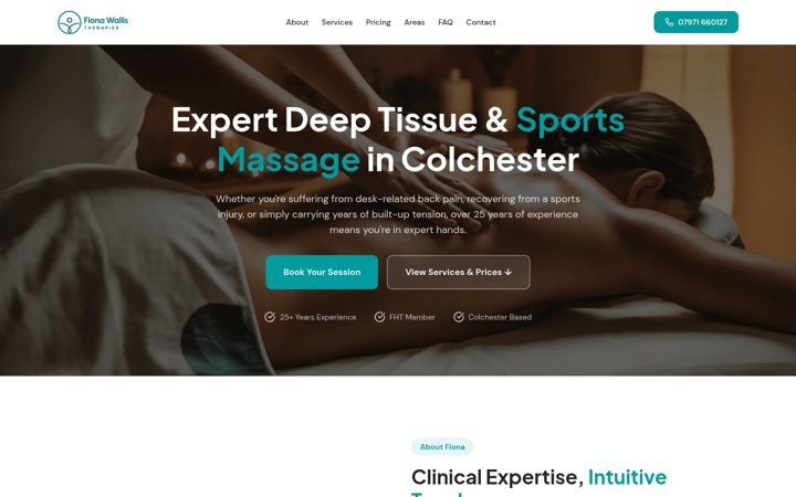 Screenshot of fionawallistherapies.com