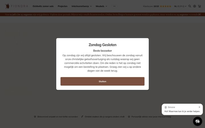 Screenshot of fionora.nl