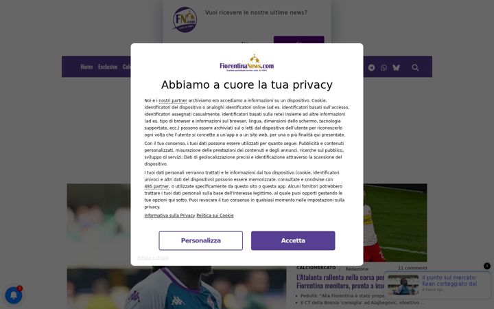 Screenshot of fiorentinanews.com