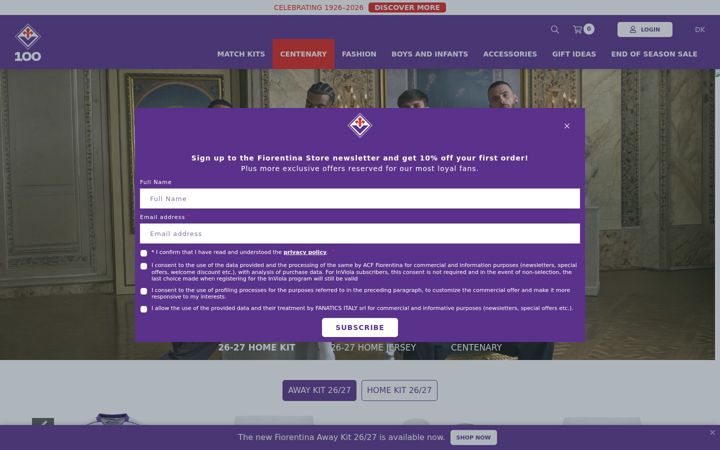 Screenshot of fiorentinastore.com
