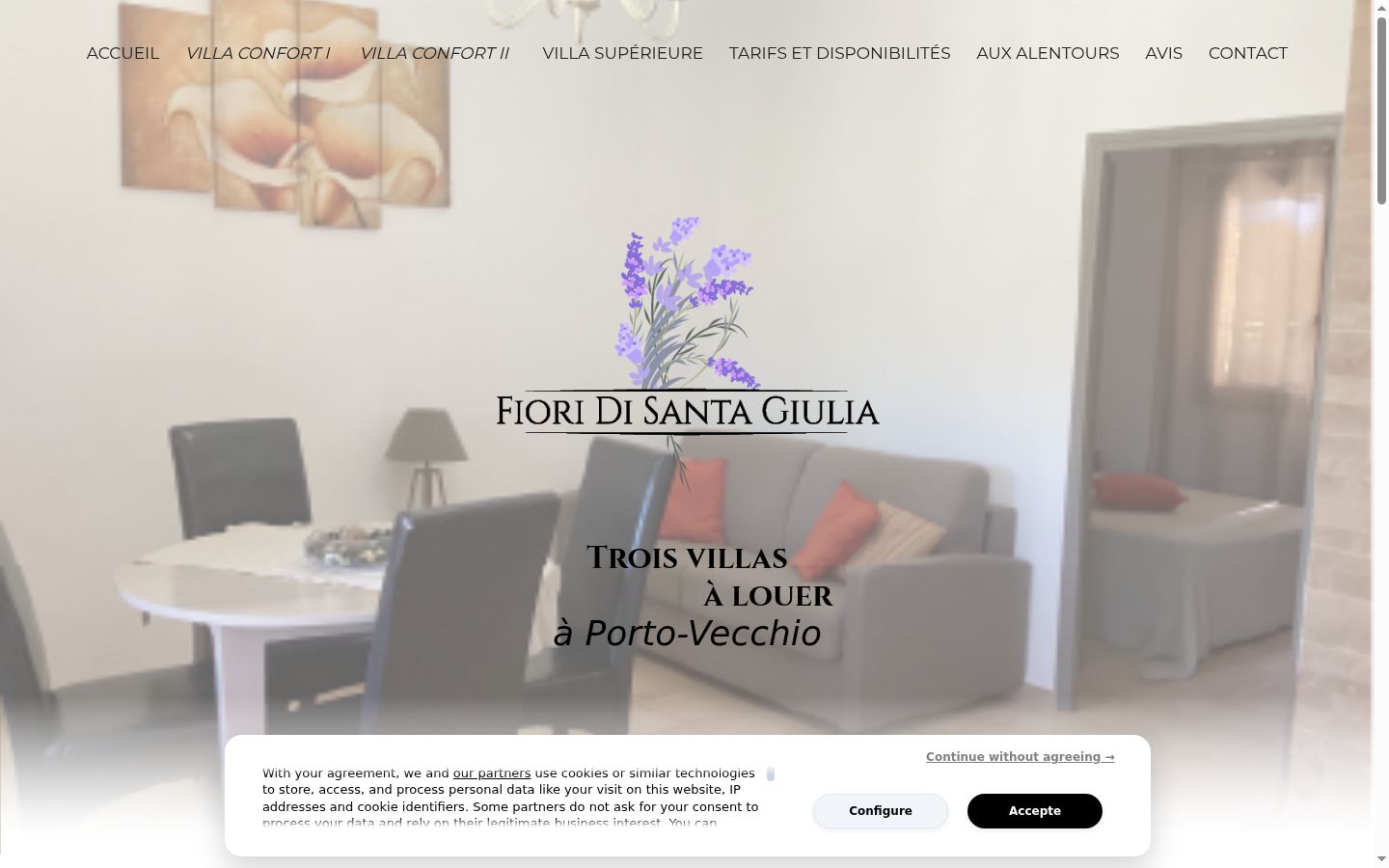 Ekrānuzņēmums ar piekrišanas baneri, kas tika rādīts pirms jebkādas mijiedarbības