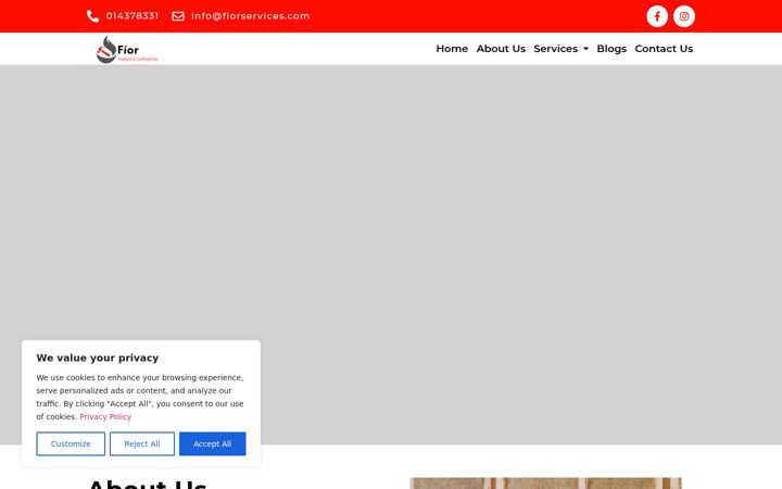 Captură de ecran a fiorservices.ie