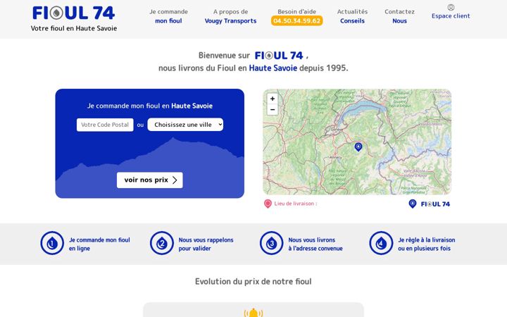 Screenshot of fioul74.fr