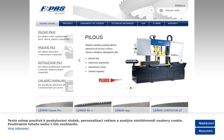 Screenshot of fipas.cz
