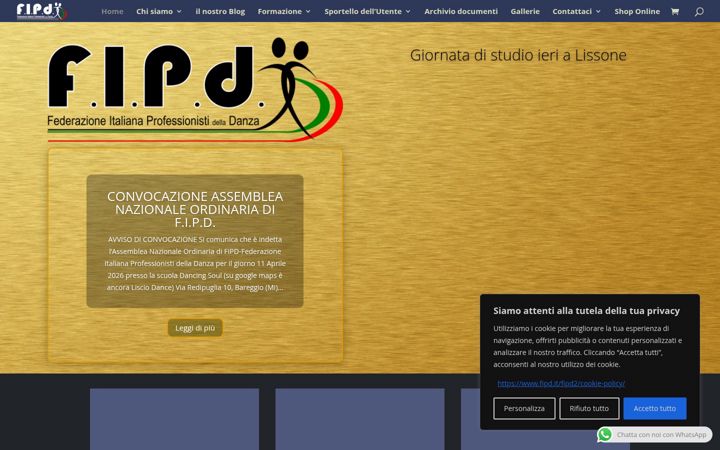 Snímek obrazovky fipd.it