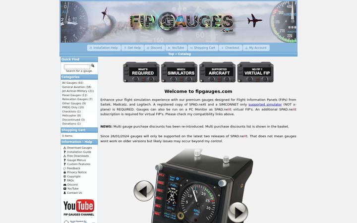 Screenshot of fipgauges.com