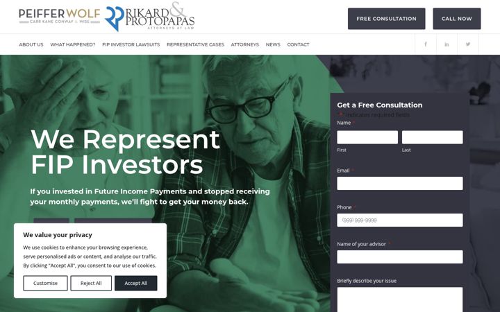 Screenshot of fiplawsuit.com