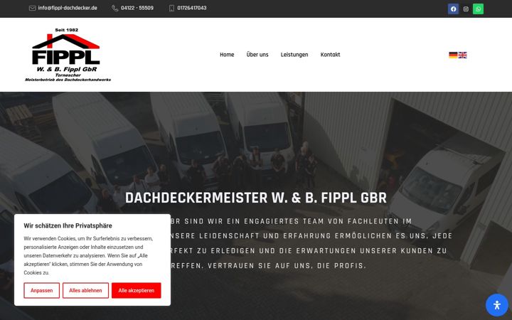 Screenshot of fippl-dachdecker.de