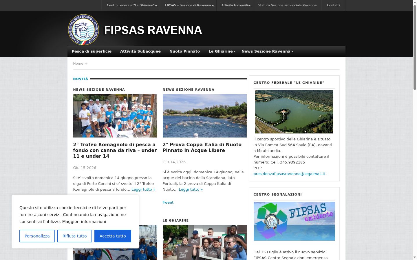 Screenshot del banner di consenso mostrato prima di qualsiasi interazione