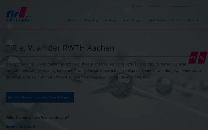 Screenshot of fir.de