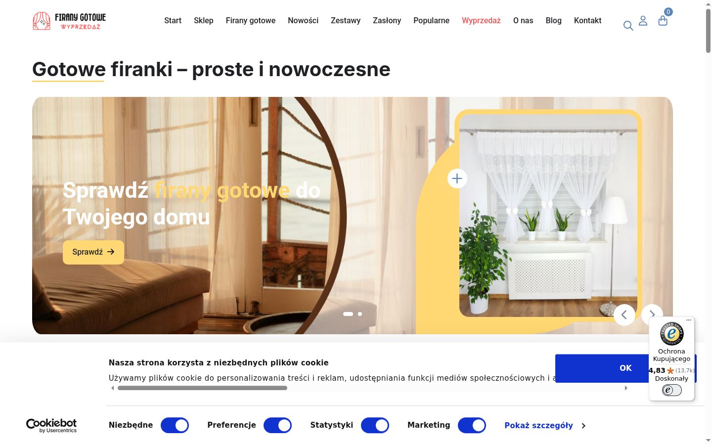 Screenshot del banner di consenso mostrato prima di qualsiasi interazione