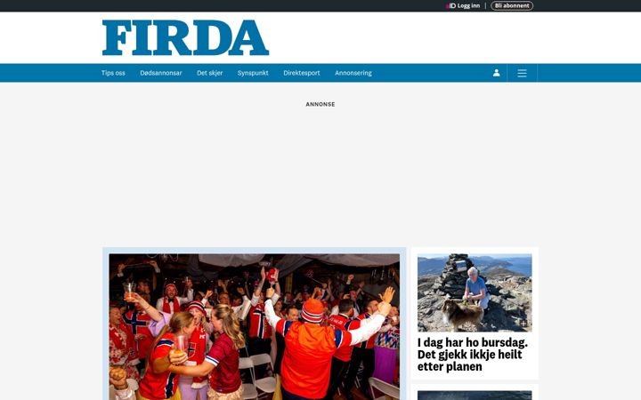 Screenshot of firda.no