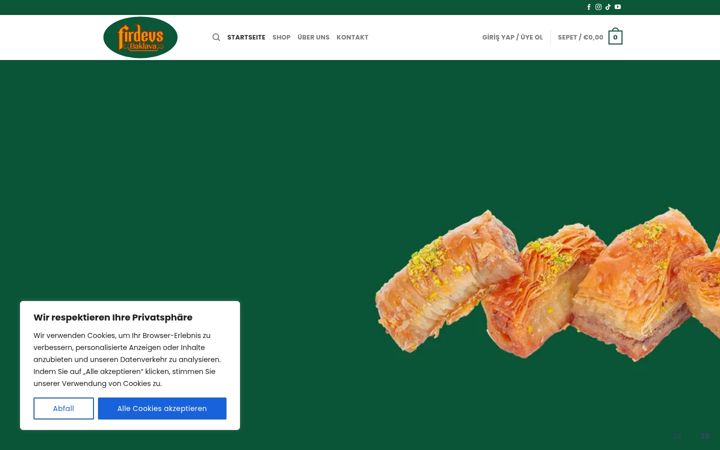Screenshot of firdevsbaklava.de