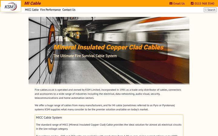 Screenshot of fire-cables.co.uk