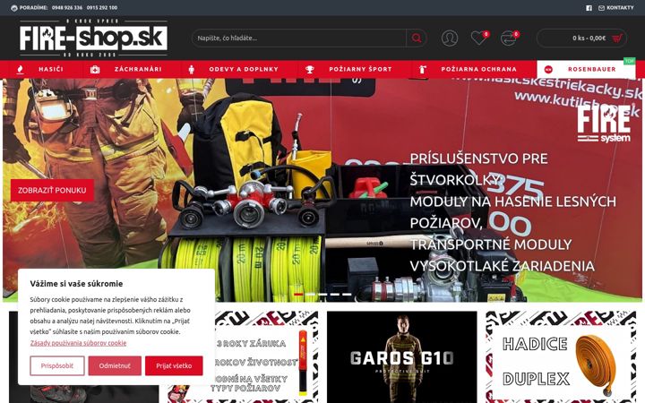 Screenshot of fire-shop.sk