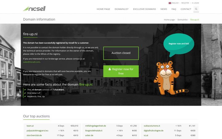 Screenshot of fire-up.nl