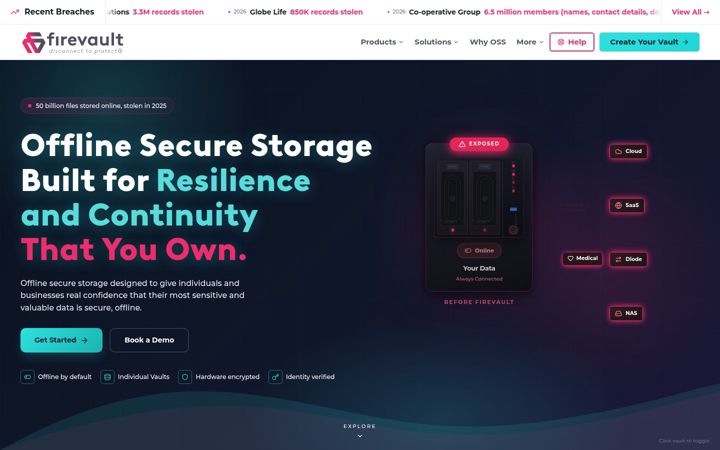 Screenshot of fire-vault.com