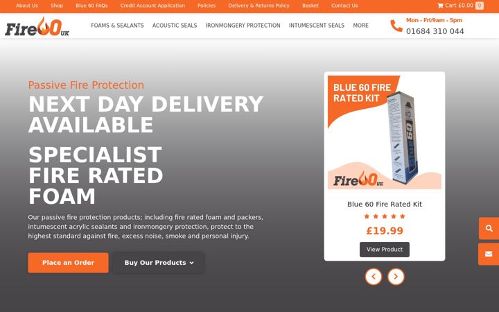 Screenshot of fire60uk.com
