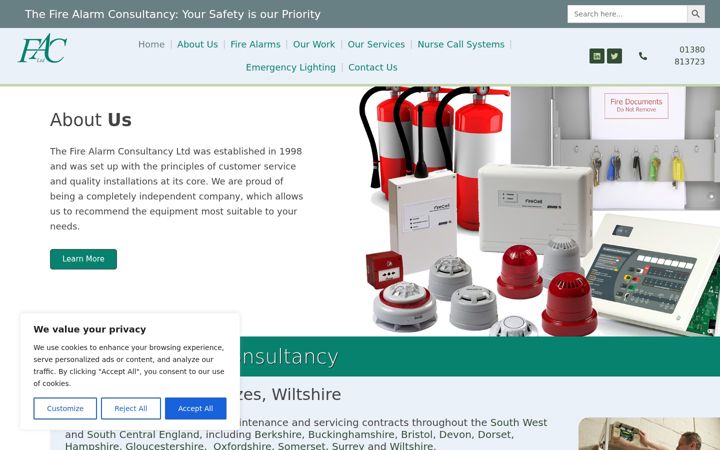 Screenshot of firealarmconsultancy.co.uk