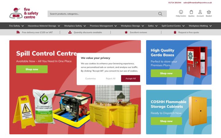 Screenshot of fireandsafetycentre.co.uk
