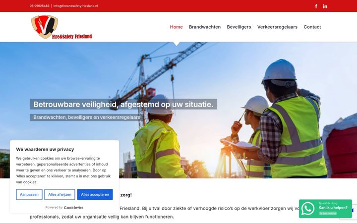 Screenshot of fireandsafetyfriesland.nl