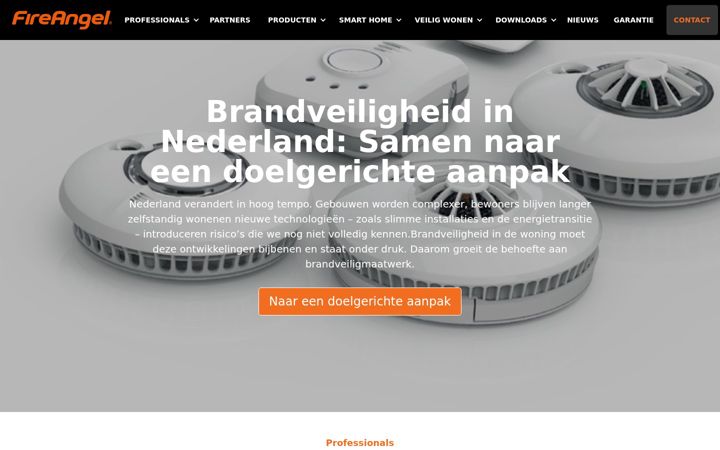 Screenshot of fireangel.nl