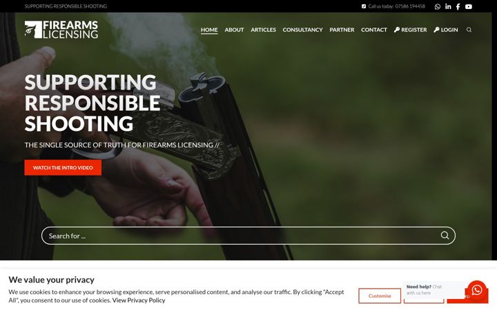 Екранна снимка на firearmslicensing.net