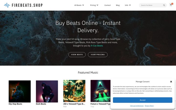 Screenshot of firebeats.shop