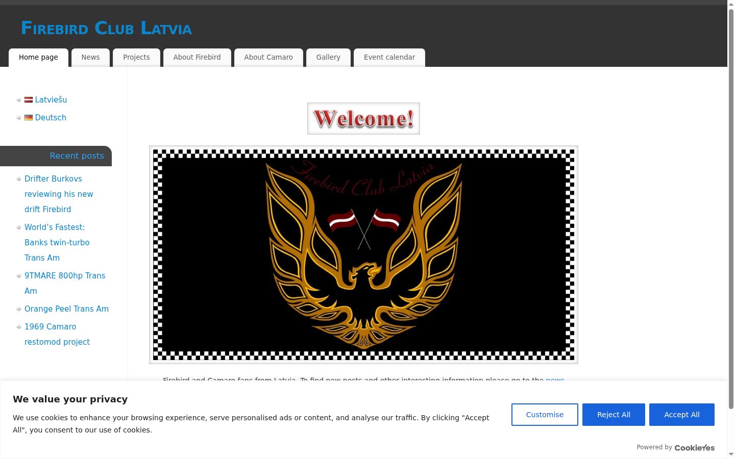 Screenshot of the consent banner shown before any interaction