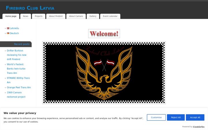 Screenshot of firebirdclublatvia.lv
