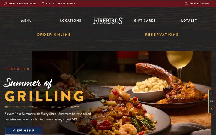 Screenshot of firebirdsrestaurants.com