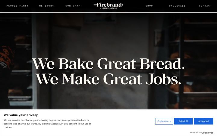 Screenshot of firebrandbread.com