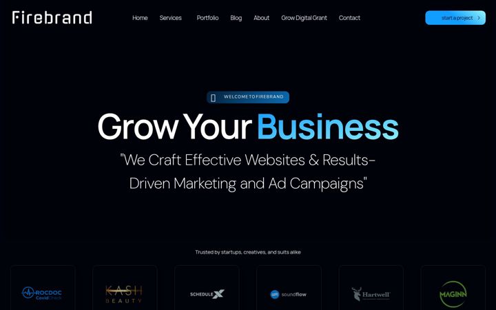 Captură de ecran a firebranddigital.ie