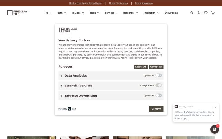 Screenshot of fireclaytile.com