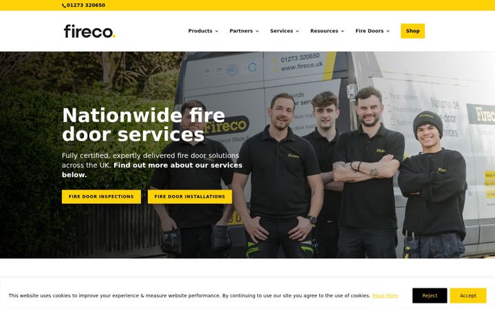 Screenshot of fireco.uk