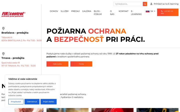 Captură de ecran a firecontrol.sk