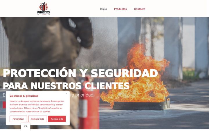 Screenshot του firecoxextintores.es