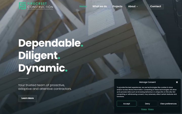 Screenshot of firecrestconstruction.com